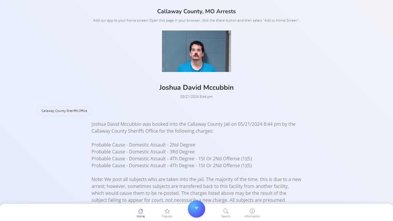 Callaway County, MO Arrests | Public Jail Records